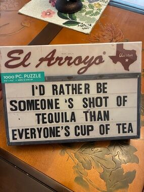 El Arroyo funny sign puzzle “tequila” 100 pieces NEW